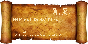 Mátai Rudolfina névjegykártya